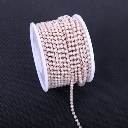The Stardust Pearl Stream – Premium Glass Rhinestone & ABS Pearl Cup Chain Trim