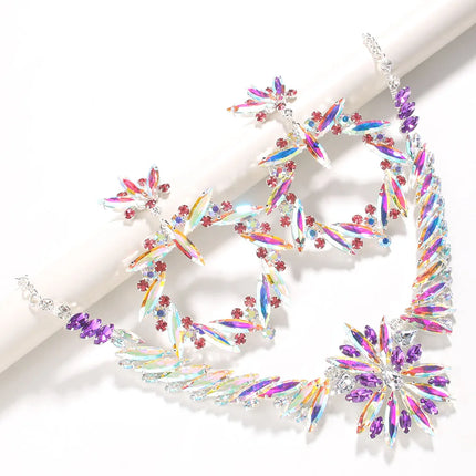 AB Rhinestone Necklace & Jewelry Set