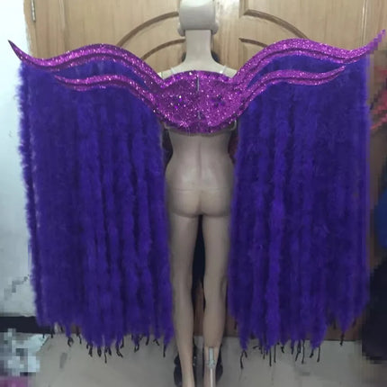 Large Feather Wing Backpiece with Shoulder Straps