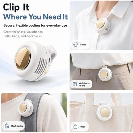 Portable Wearable Bladeless Clip-On Fan Set
