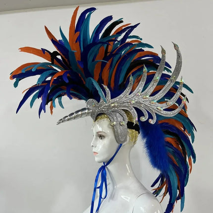 The Stardust Dynasty – Majestic Velvet & Feather Samba Masquerade Crown