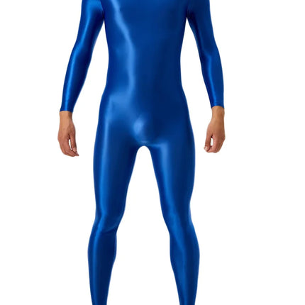 Candy Color Oil Glossy Full-Body Shaping Bodysuit Satin Smooth Leotard