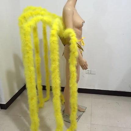 Long Feather Waterfall Backpiece Costume Accessory
