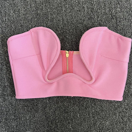 Sweetheart Neck Bandage Crop Top