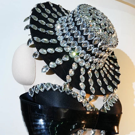 The Stardust Midnight Cabaret Cage Set – Luxury Rhinestone Showgirl Costume