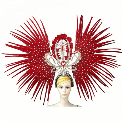 The Stardust Tropicana Samba Crown – Feather & Rhinestone Stage Headdress