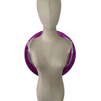 Rhinestone-Embellished Feather Backpiece Frame with Harness