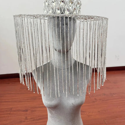 Rhinestone Crystal Fringe Tassel Hat Headpiece