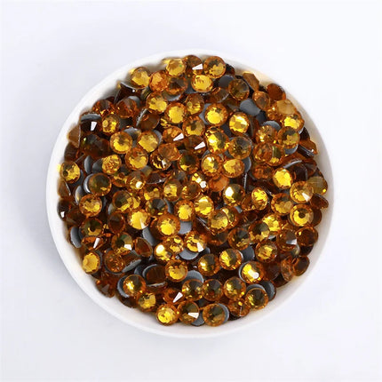 SS3-SS30 Yellow Series Hot-Fix Glass Flat Back Rhinestones