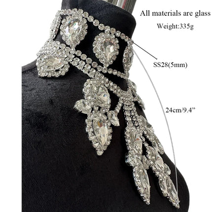 Large Crystal Drop Pendant Necklace