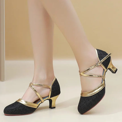 The Stardust Starlight Latin Sandal – Metallic Ballroom & Tango Heel