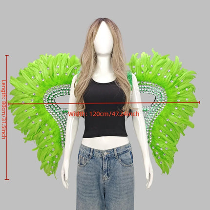 Artisanal Feather Angel Wings Statement Backpiece Runway & Carnival Costume Prop
