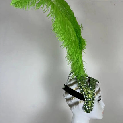The Stardust Azure Sovereign – Royal Blue Feather Samba Carnival Headdress