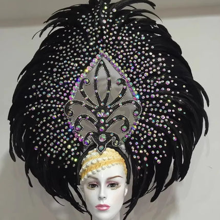 The Stardust Wings of Radiance – Deluxe Feathered Samba & Carnival Crown