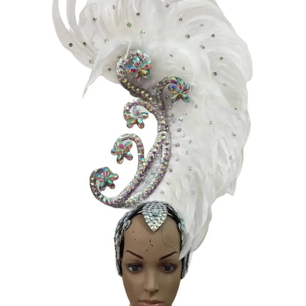 The Stardust Royal Plume – Feathered Carnival & Cabaret Stage Headdress