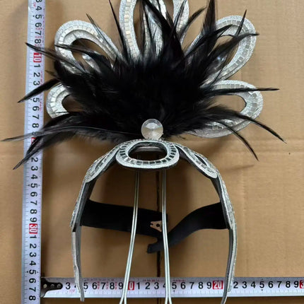 The Stardust Empress – Deluxe Feathered Samba & Carnival Crown