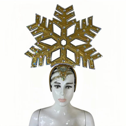 The Stardust Dionysia – Gold Snowflake Starburst Carnival & Masque Ball Crown