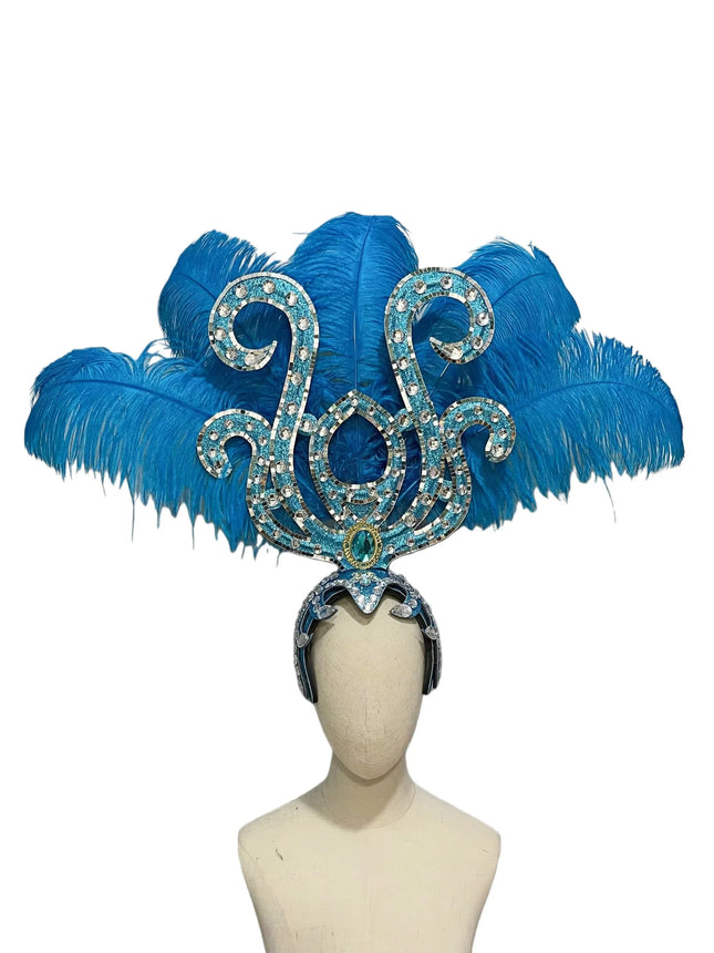 The Stardust Dionysia – Elegant Feathered Samba Carnival & Masquerade Headdress