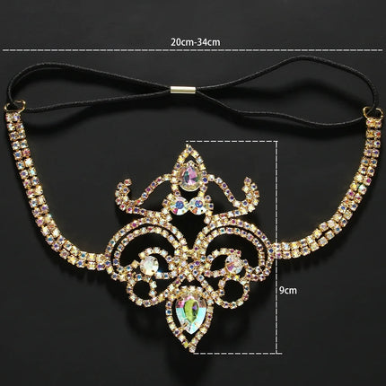 Geometric Rhinestone Thigh Chain – Elastic Crystal Leg Jewelry for Festivals, Raves & Clubwear