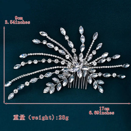 Blue Rhinestone Hair Comb