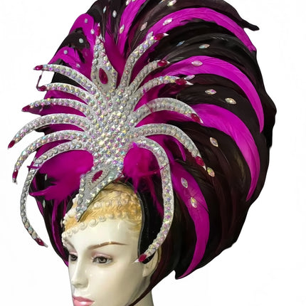 Feather headdress samba costume carnival halloween party bar performance hat makeup dance wings parade