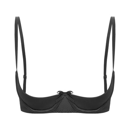Satin Underwire Half-Cup Push-Up Bra