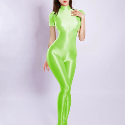 Breathable High-Stretch Zipper Crotch Yoga Bodysuit Shaping Leotard Unitard