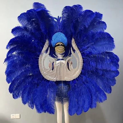 Royal Blue Feathered Gala Performance Set