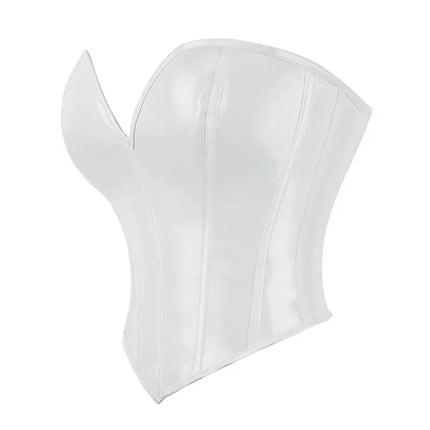 Shiny PVC PU Leather Bustier Corset Crop Top Body Shaper Vest