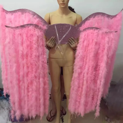 Large Feather Wing Backpiece with Shoulder Straps