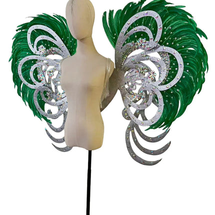 The Stardust Phoenix Wings – Deluxe Feathered Samba Backpiece & Stage Wings