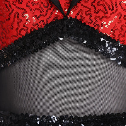 Women's Shiny Sequin Sheer Mesh Feather Latin Jazz Dance Bodysuit