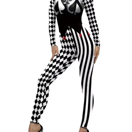 Harlequin Diamond Lattice Catsuit & Bodysuit Asymmetrical Circus Stage Costume
