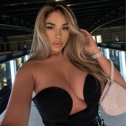 Sweetheart Neck Bandage Crop Top