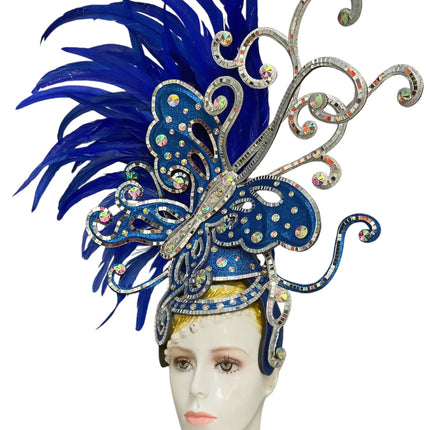 The Stardust Dionysia – Elegant Feathered Samba Carnival & Masquerade Headdress