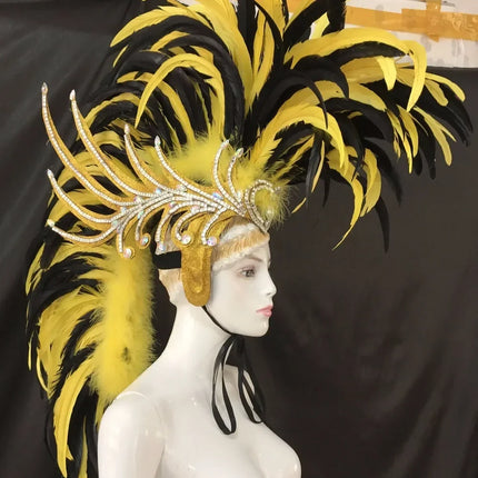 The Stardust Dynasty – Majestic Velvet & Feather Samba Masquerade Crown