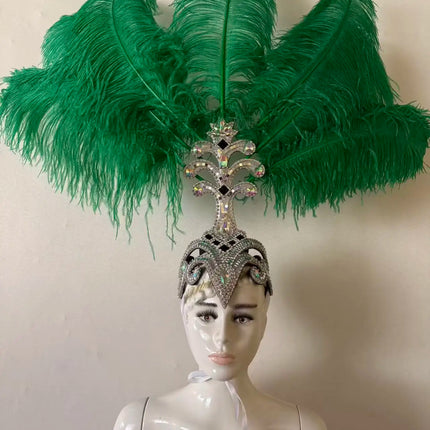 The Stardust Samba Queen – Premium Feathers & Rhinestones Carnival Headdress