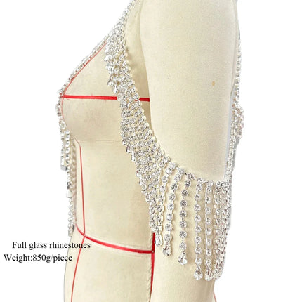 Crystal Necklace Shoulder Tassel Body Jewelry