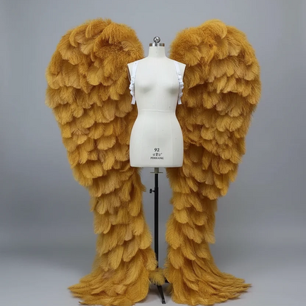 The Stardust Empress Royale – Deluxe Ostrich Feather Angel Wings Stage Performance Prop