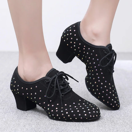 The Stardust Midnight Flash Oxford – Rhinestone Lace-Up Dance Shoe