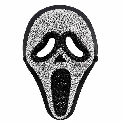 Rhinestone Halloween Horror Mask Glitter Scream Skull Clown Full Face Mask