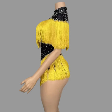 The Stardust Samba Fringe Bodysuit – Luxury Tassel Showgirl Costume