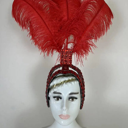 The Stardust Azure Sovereign – Royal Blue Feather Samba Carnival Headdress
