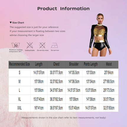 Fishnet Mesh & Metallic 2-Piece Bodysuit & Shorts Rave Costume Set