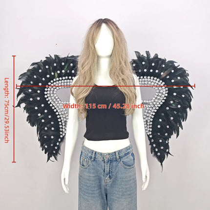 Artisanal Feather Angel Wings Statement Backpiece Runway & Carnival Costume Prop