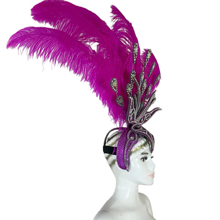 The Stardust Dionysia – Rose Red Feather Carnival & Masque Ball Headdress
