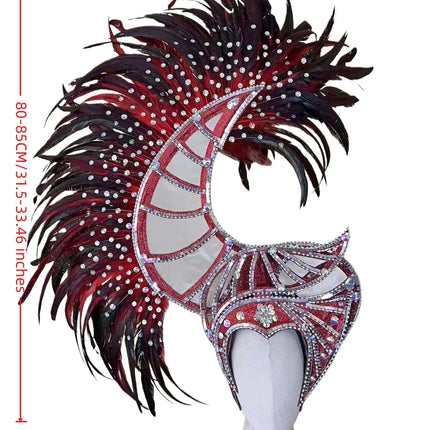 The Stardust Zenith – Premium Feathered Carnival & Samba Crown Headdress