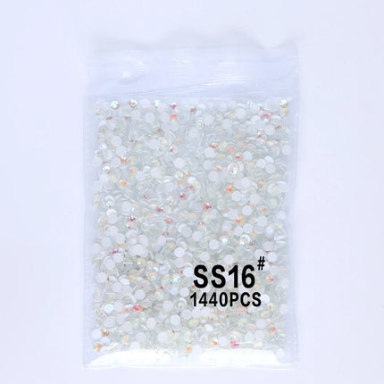 SS6-SS30 Mocha Shimmer White Glass Flatback Non-hotfix Rhinestones