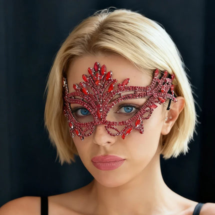Rhinestone Mask Veil Performance Face Accessories
