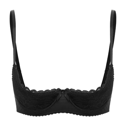 Lace Underwire Half-Cup Balconette Bra